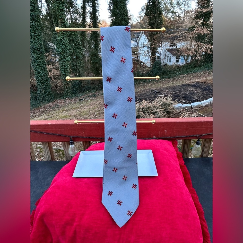 Givenchy Gray Tie With Red Pattern - image 1